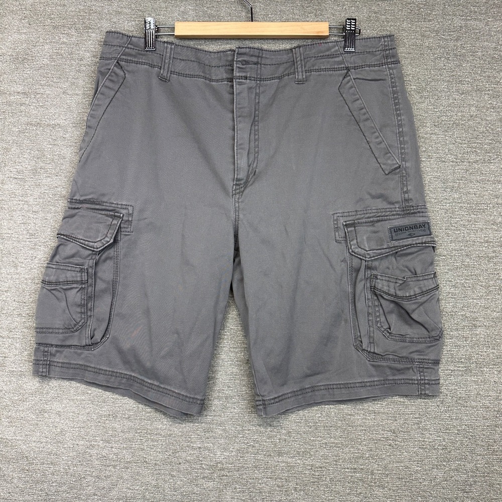 Vintage UNIONBAY Y2K 90s Cargo Shorts Grunge Baggy Skater‎ Grey Men's Size 36